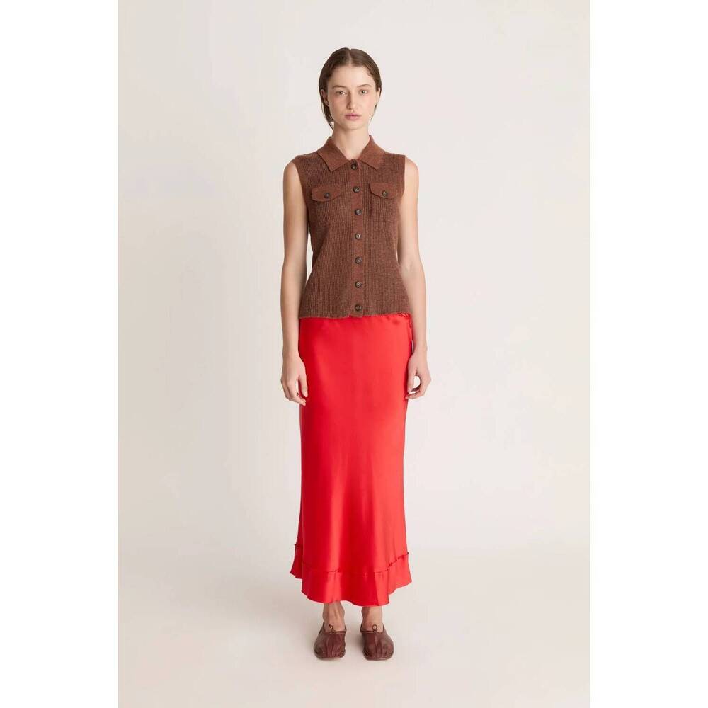NEW LEE MATHEWS eve sleeveless cardigan in hazel